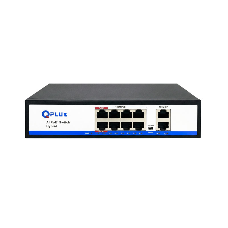 سوئیچ شبکه 10 پورت هیبرید کیوپلاس مدل PL-PH8002G